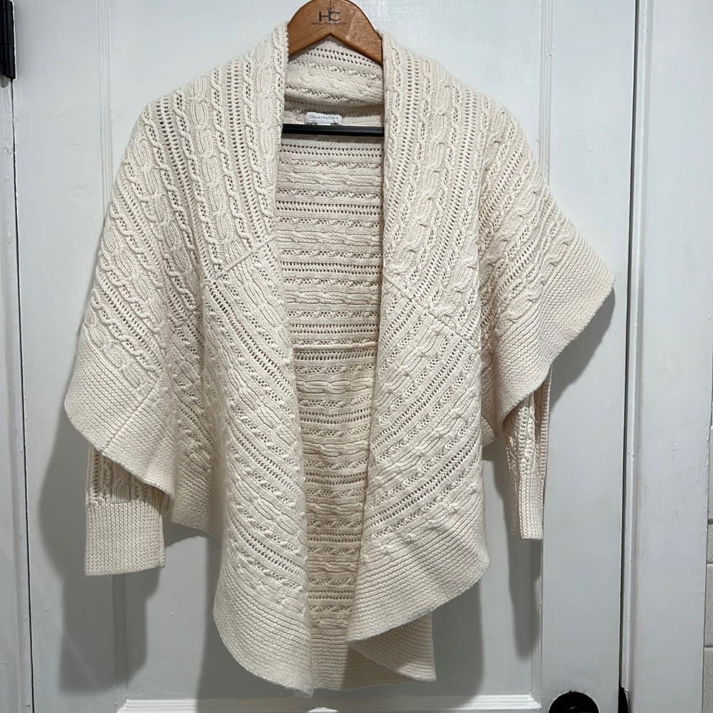 Charter Club cable knit shrug -L